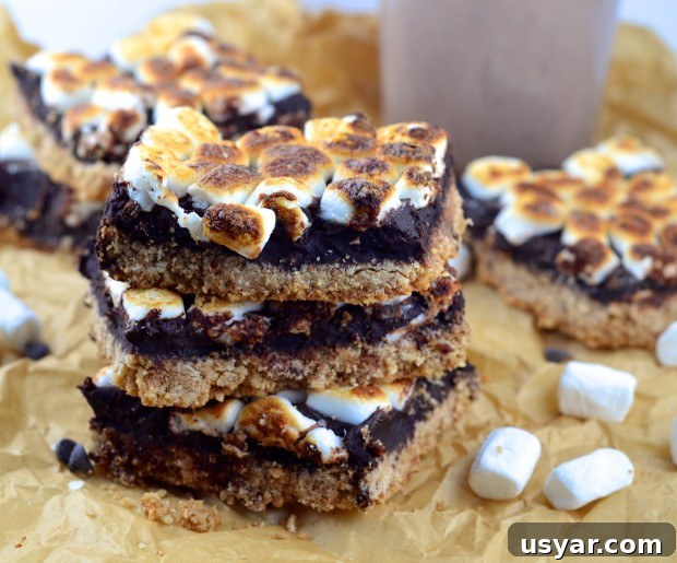 Gluten Free S'mores bars #gluten free, #kosher #parve #chocolate #s'mores #dessert  #marshmallows