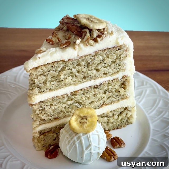 Old-Fashioned Banana Layer Cake with Cream Cheese Frosting 3 Old Fashioned Banana cake slice