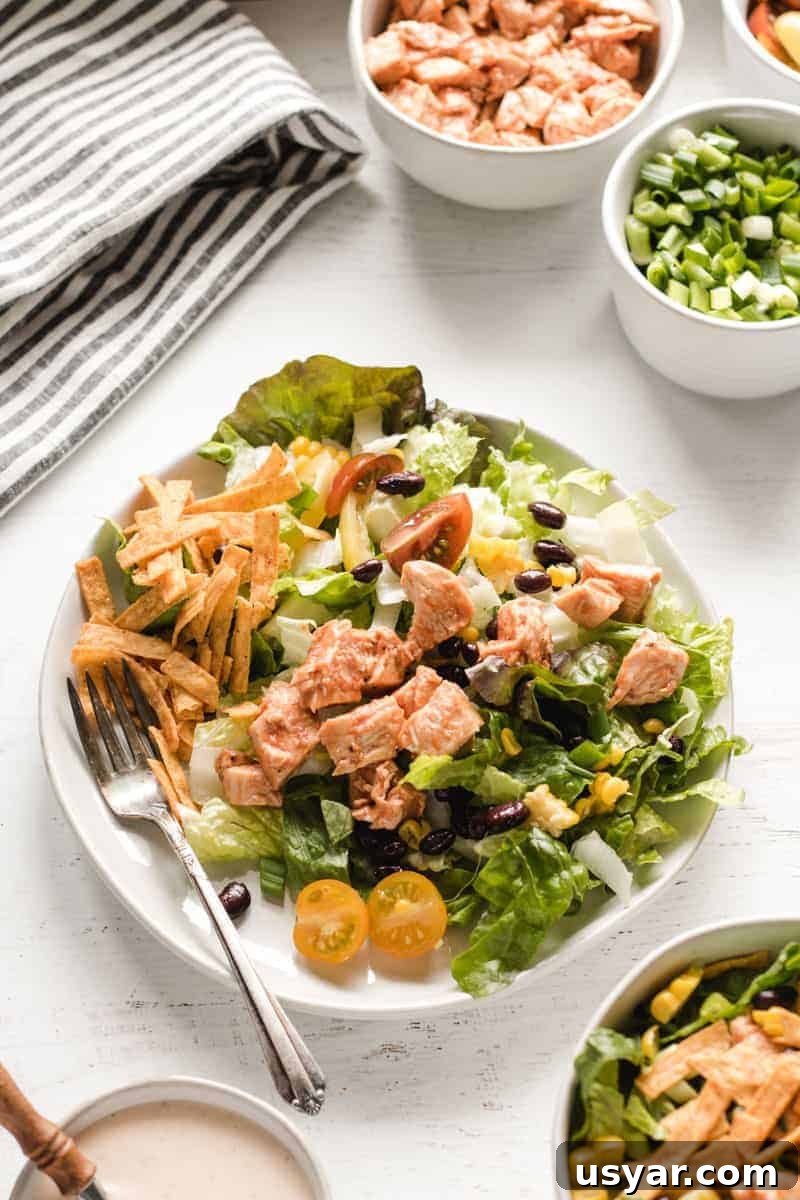 A salad prepared without the dressing.  Dressing and some ingredients on the side.