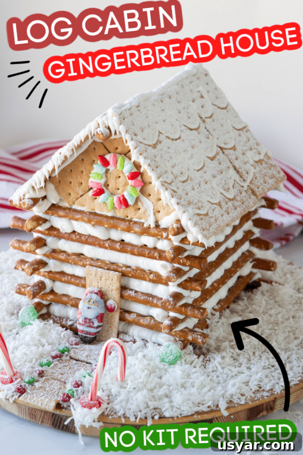 Build a Log Cabin Gingerbread House: Step-by-Step Video 8 log cabin gingerbread house