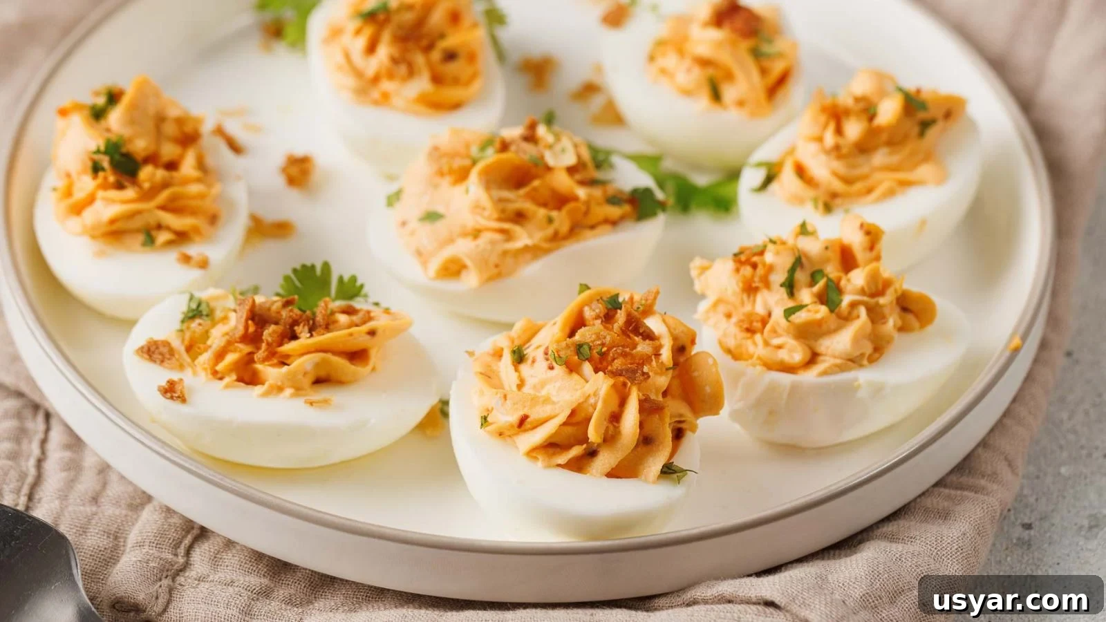 17 Potluck Appetizers to Get the Party Started 7 Spicy deviled eggs with a creamy filling and a sharp kick.