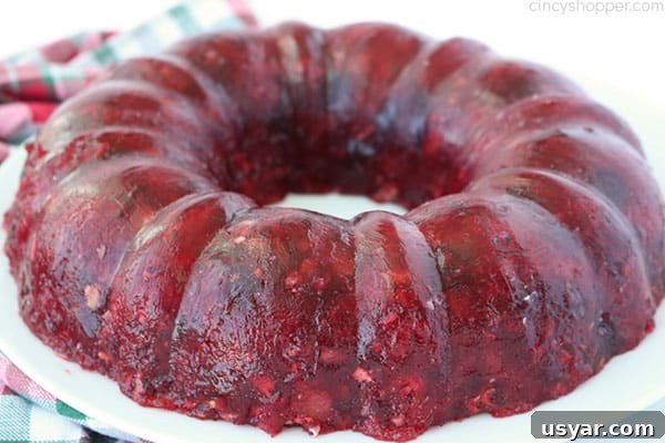 Old Fashioned Cranberry Salad with Pineapple and Pecans 14 Old Fashioned Cranberry Jello mold.
