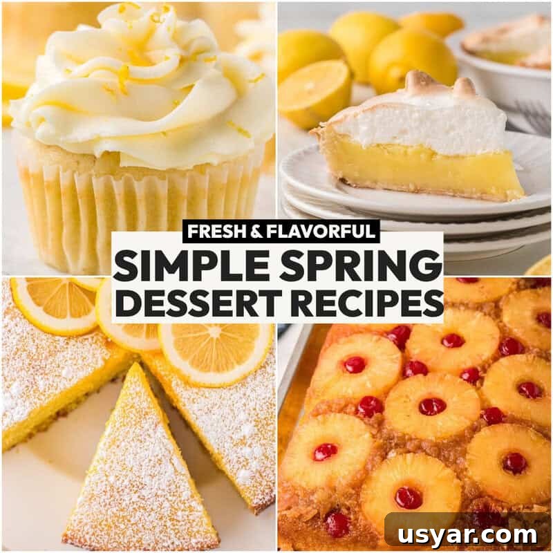Spring Dessert Recipes: Seasonal Sweets to Try 2 Simple Spring Dessert Recipes collage.
