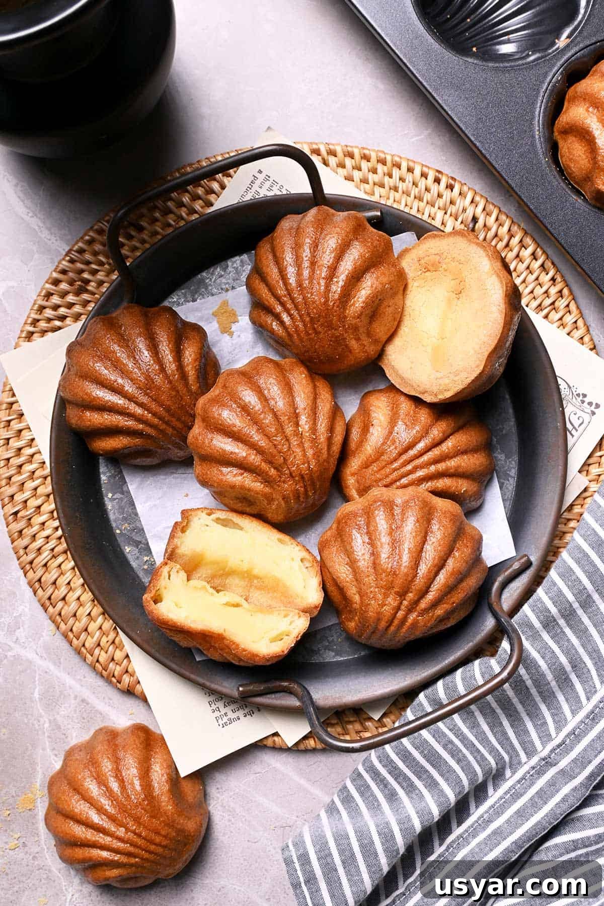 Buttery Pan-Fried Rice Cakes Recipe 2 shell shaped butter rice cakes
