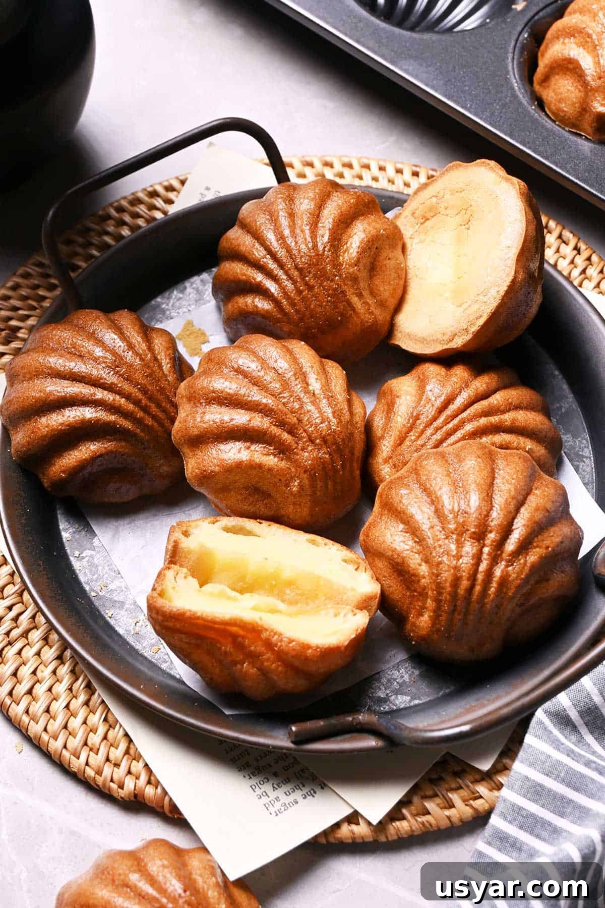 Buttery Pan-Fried Rice Cakes Recipe 6 shell shaped butter rice cakes