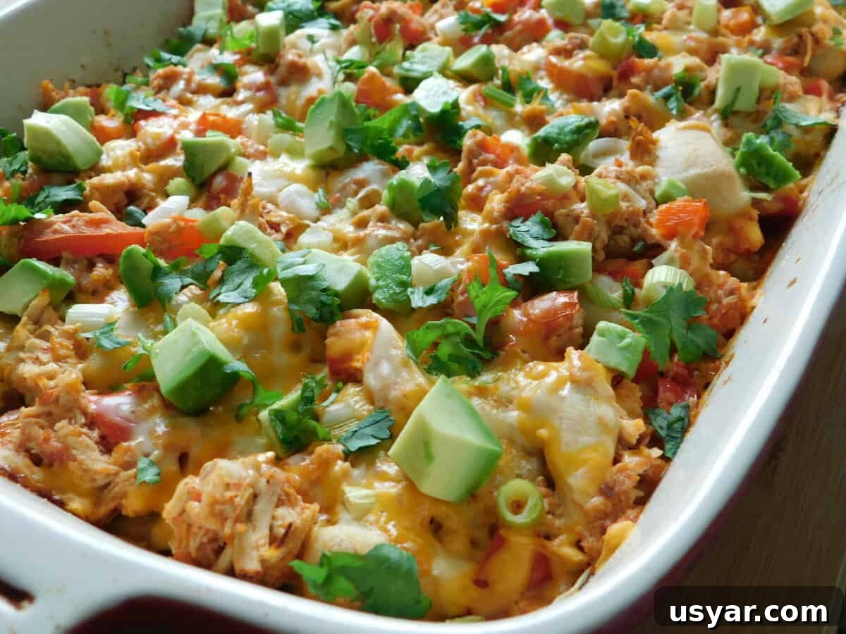 Close-up of Chicken Enchilada Bubble Up showing cheese and peppers
