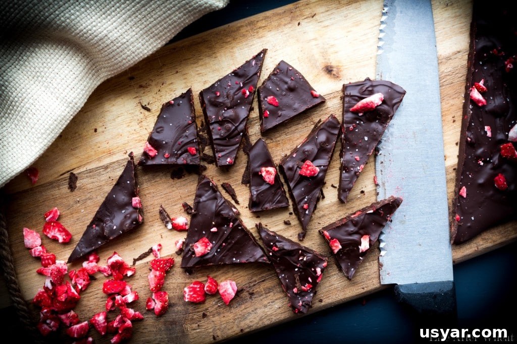 Chocolate and freeze-dried strawberries