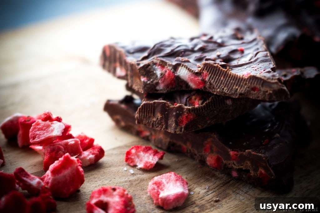 Chocolate bark close up