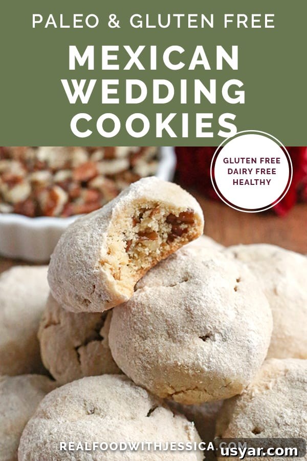Paleo Mexican Wedding Cookies Recipe 9 Finished Paleo Mexican Wedding Cookies rolled in homemade powdered sugar.