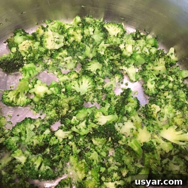 chopped broccoli sauteed with butter