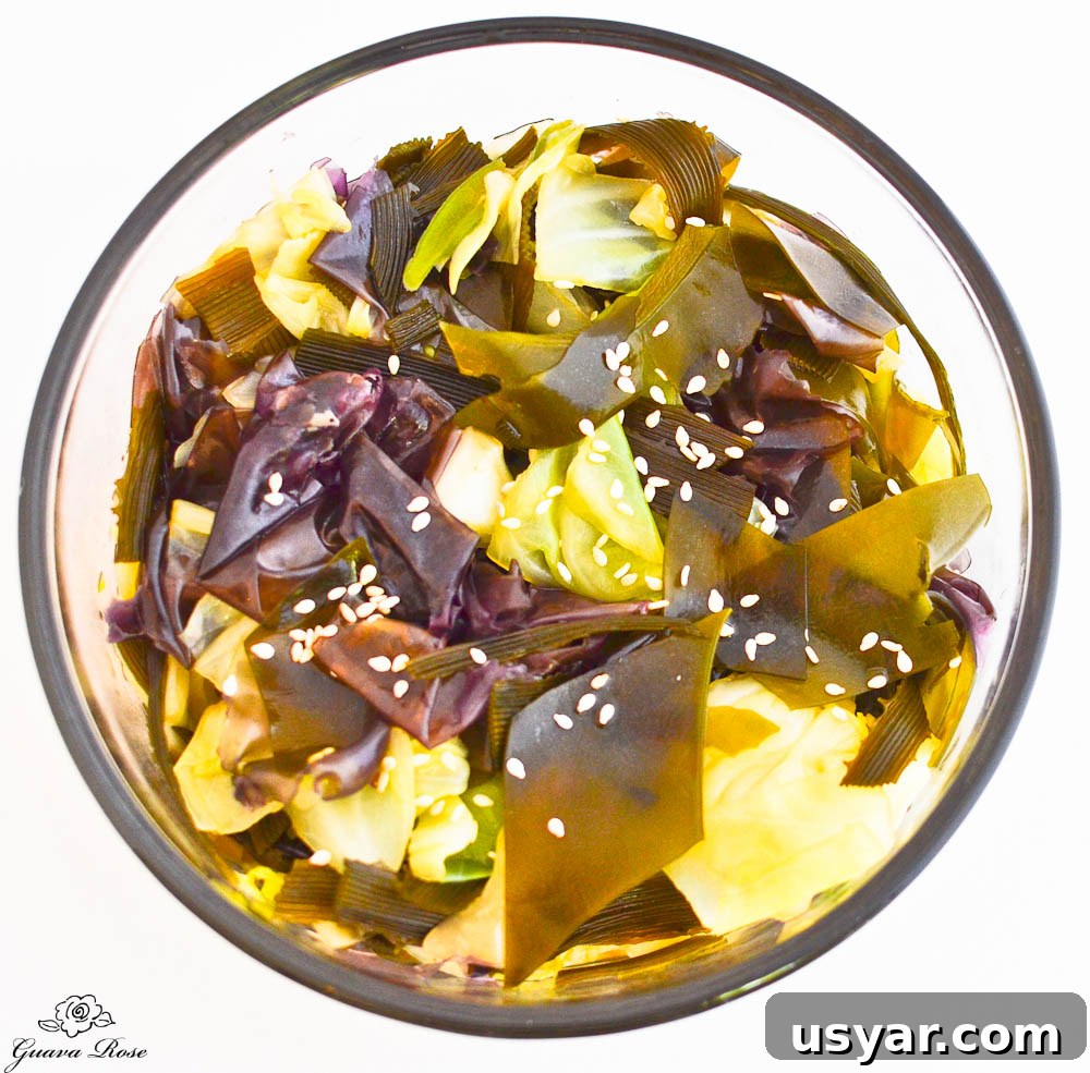 Honu Seaweed Salad: Hawaiian Sea Vegetable Recipe 6 Sea vegetable salad, top view