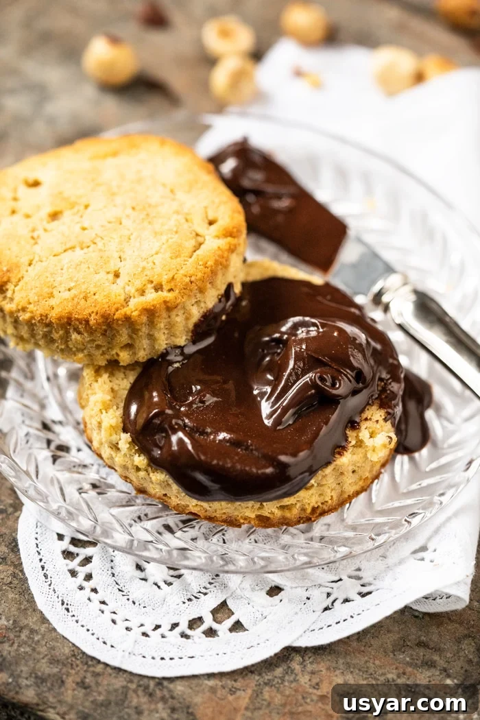 Keto Nutella spread on a gluten free biscuit