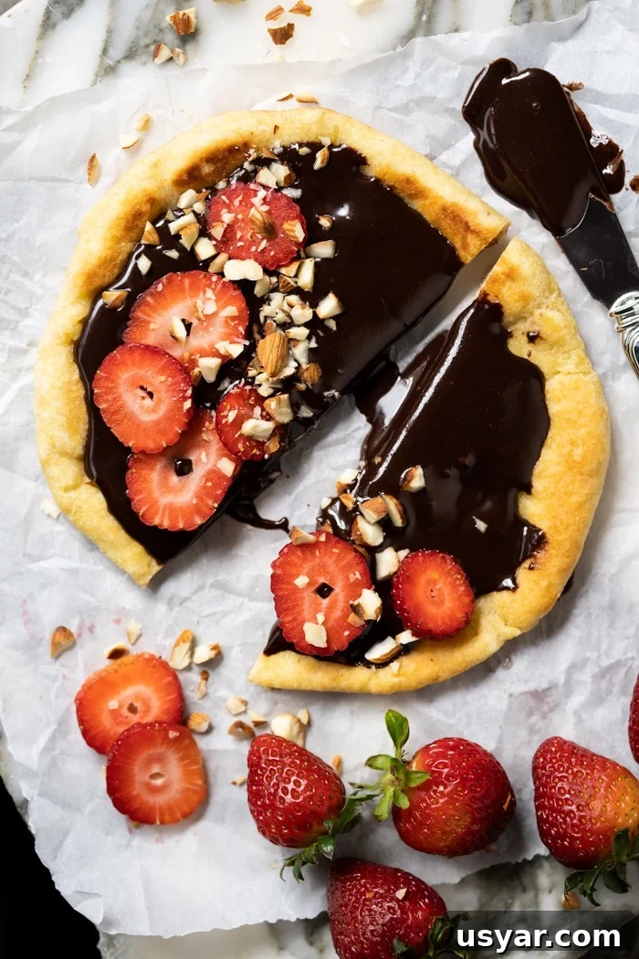 Gluten free and keto Nutella pizza