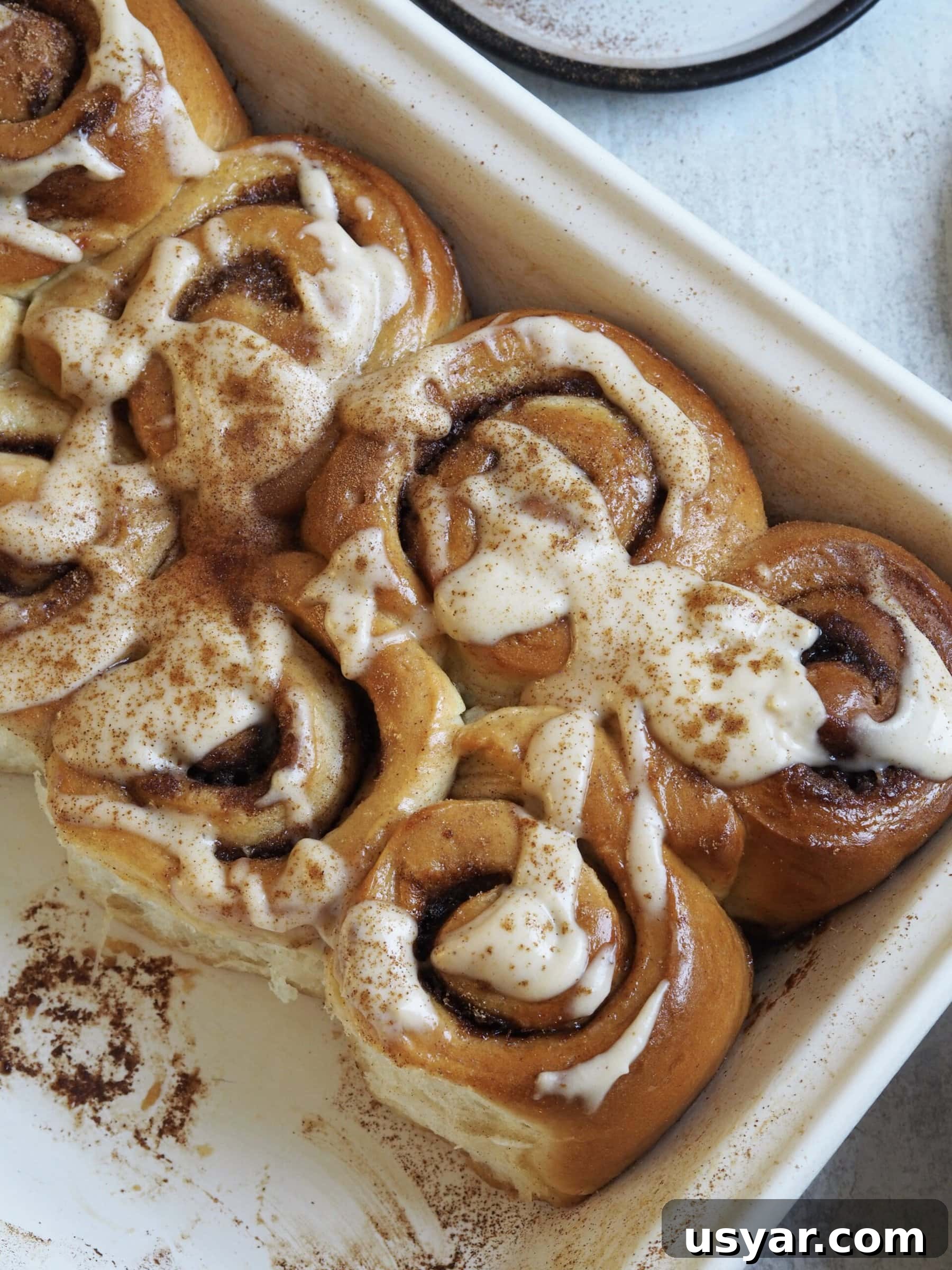 Banana Bread Cinnamon Rolls with Cream Cheese Glaze 15 Finished rolls