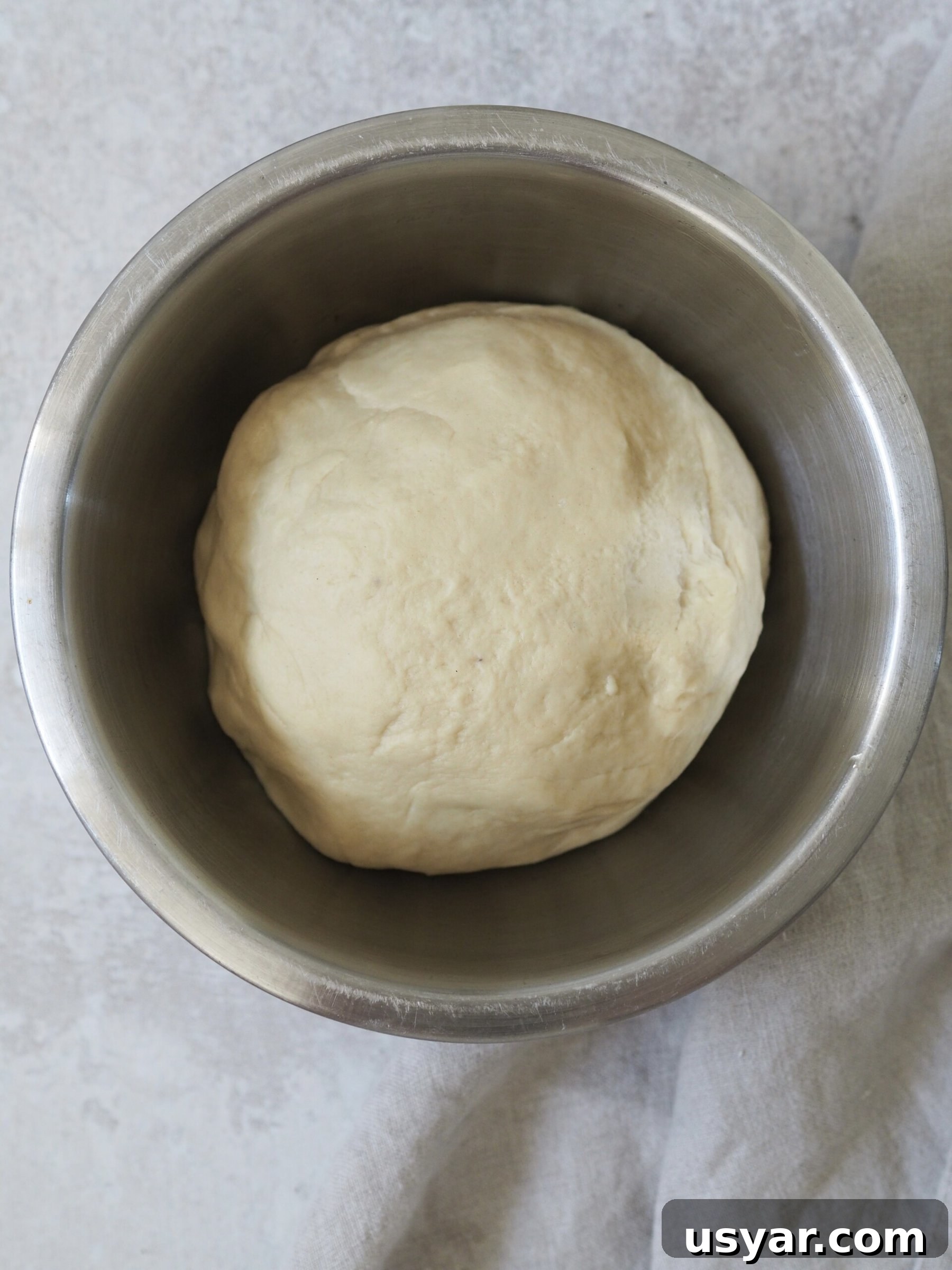 Banana Bread Cinnamon Rolls with Cream Cheese Glaze 8 Kneading dough