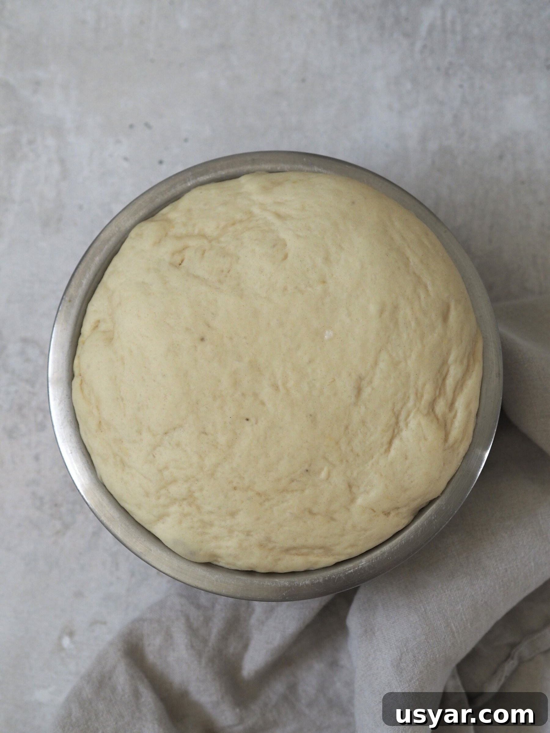 Banana Bread Cinnamon Rolls with Cream Cheese Glaze 9 Dough rising