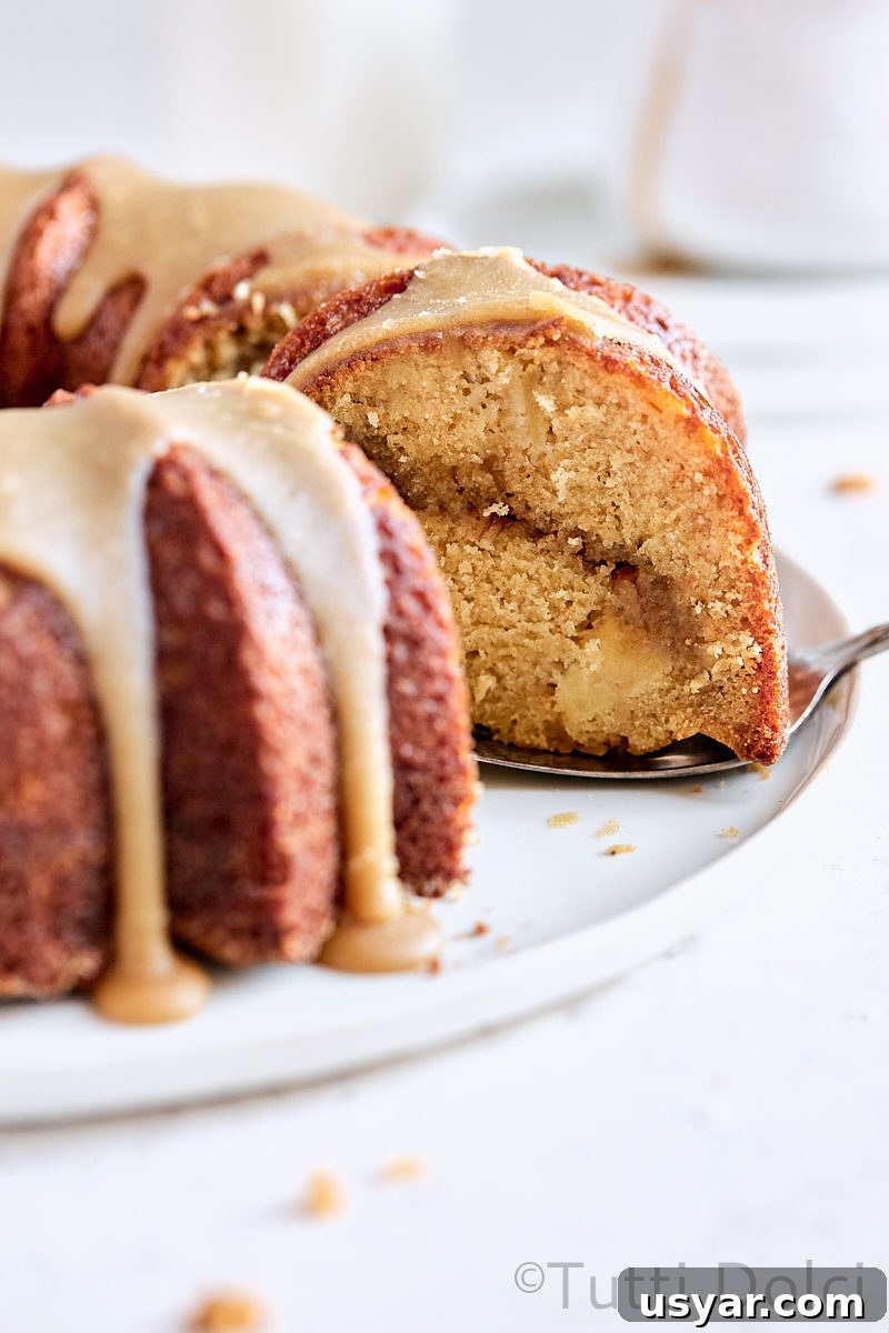 Apple Praline Bundt Cake with Caramel Drizzle 3 Apple Praline Bundt Cake
