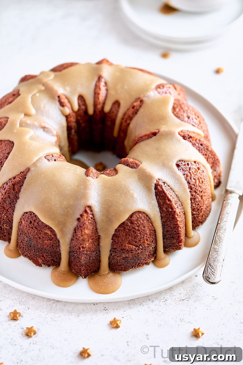 Apple Praline Bundt Cake with Caramel Drizzle 4 Apple Praline Bundt Cake
