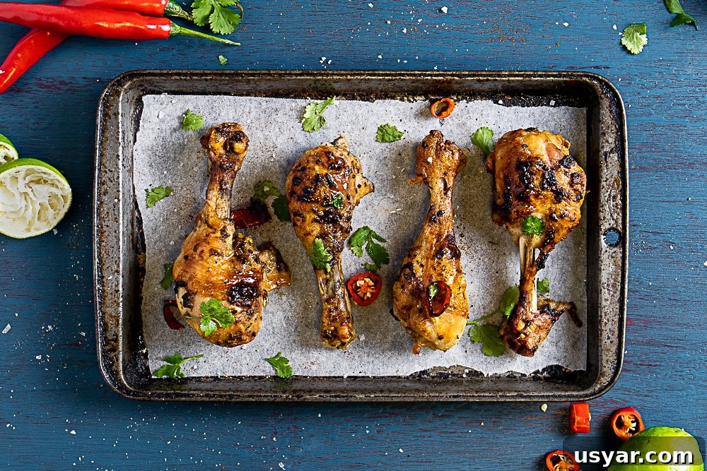Apricot-Glazed Chicken Drumsticks with Apricot Nectar 3 Portuguese style drumsticks