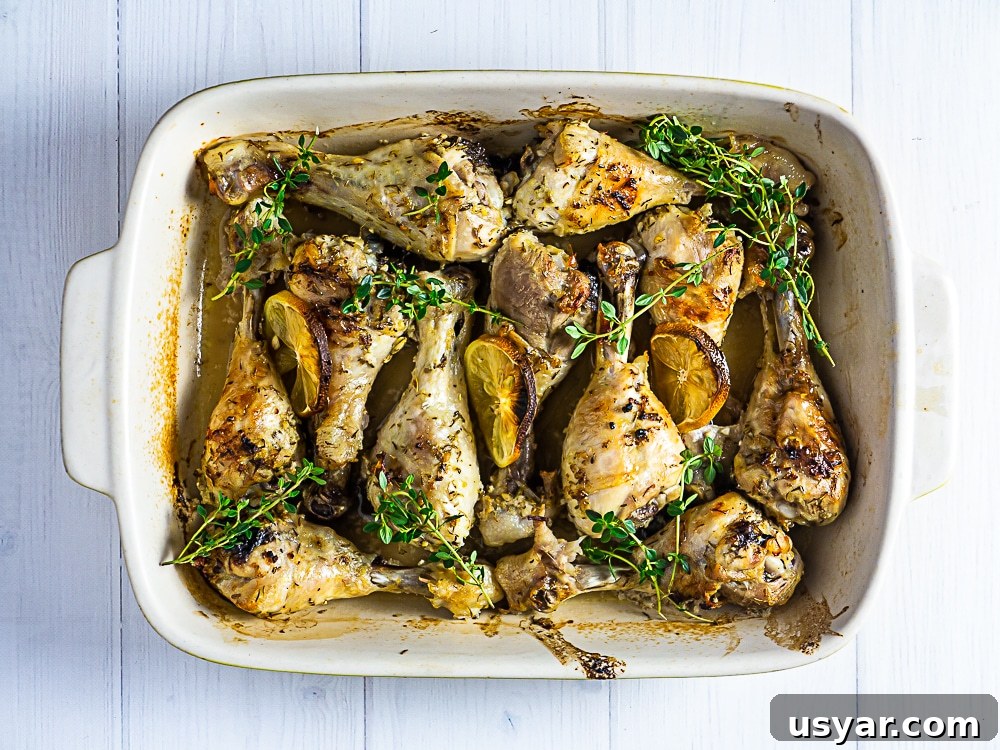 Apricot-Glazed Chicken Drumsticks with Apricot Nectar 4 Lemon and thyme drumsticks