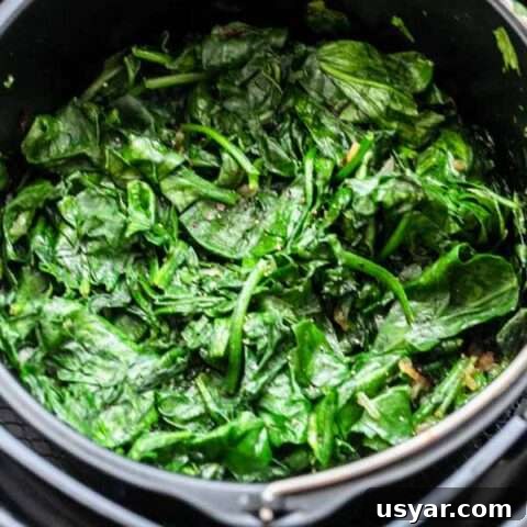 Yes, you can make Air Fryer spinach using fresh spinach. No butter needed in this recipe for a tasty side dish. Use a lid or aluminum to prevent the spinach from turing into spinach chips. Want to try? Visit the recipe for full details.