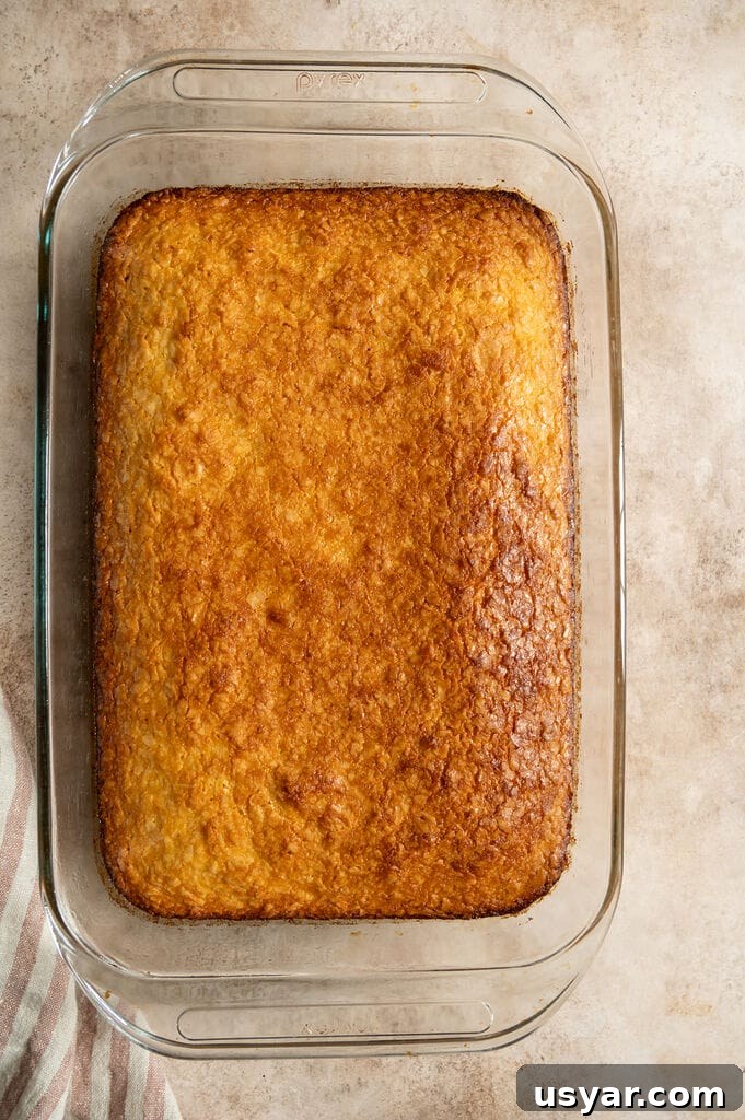Lemonopita: Greek Lemon Cake with Phyllo 11 The baked lemonopita in a glass pyrex dish.