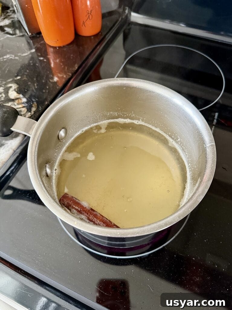 Lemonopita: Greek Lemon Cake with Phyllo 6 Making the syrup.