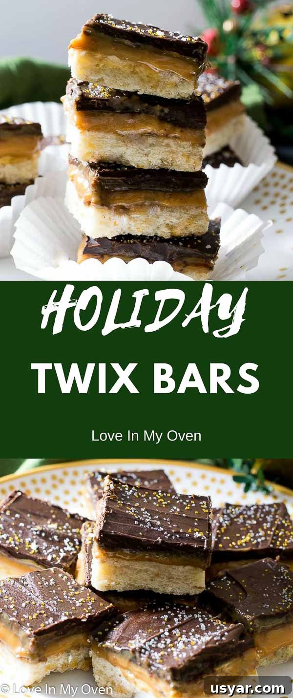 Salted Caramel Chocolate Shortbread Bars 8 holiday twix bars